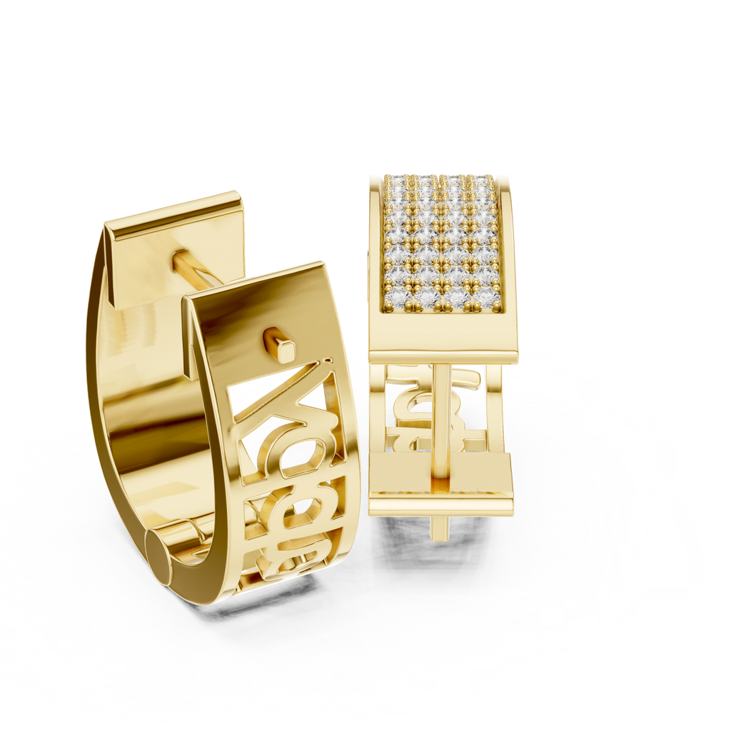 Multi Row Diamond Hoop Earrings