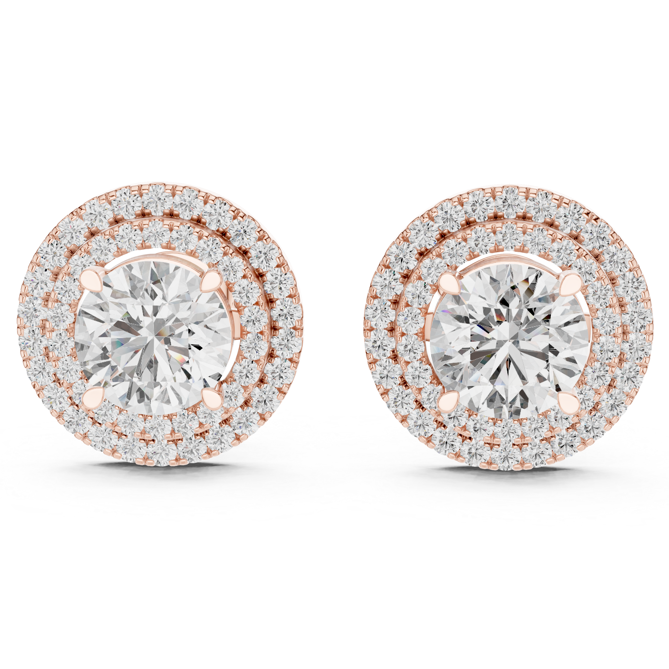 Halo Diamond Stud Earrings