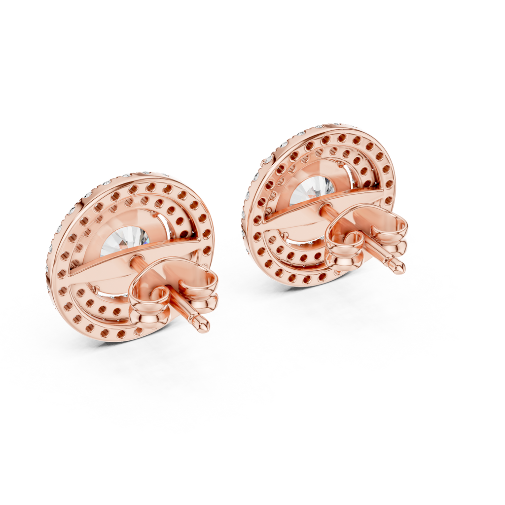 Halo Diamond Stud Earrings
