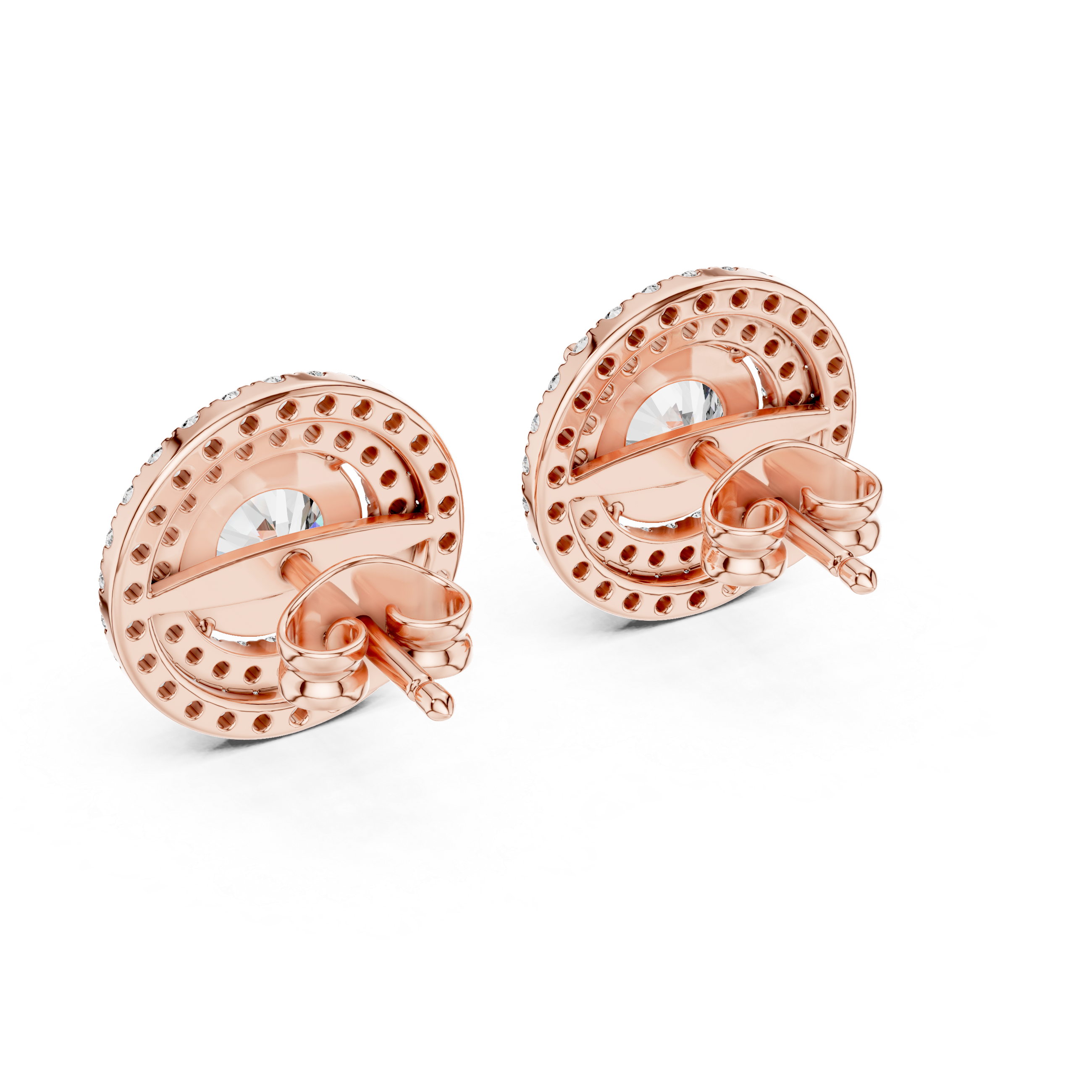 Halo Diamond Stud Earrings