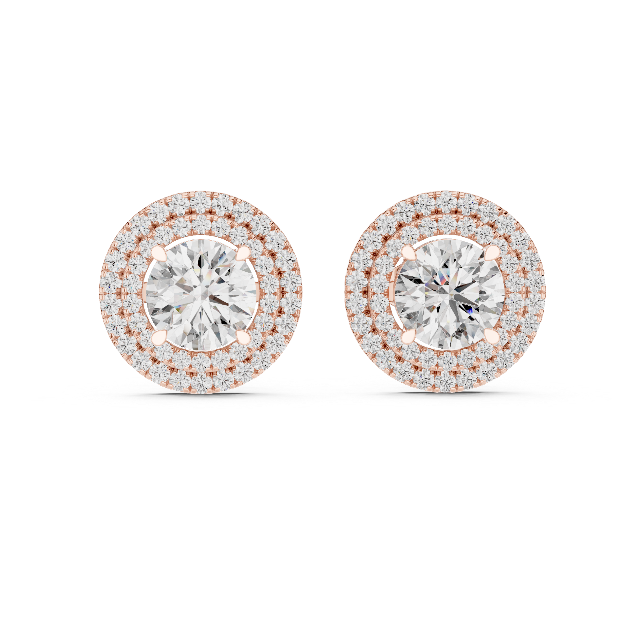 Halo Diamond Stud Earrings