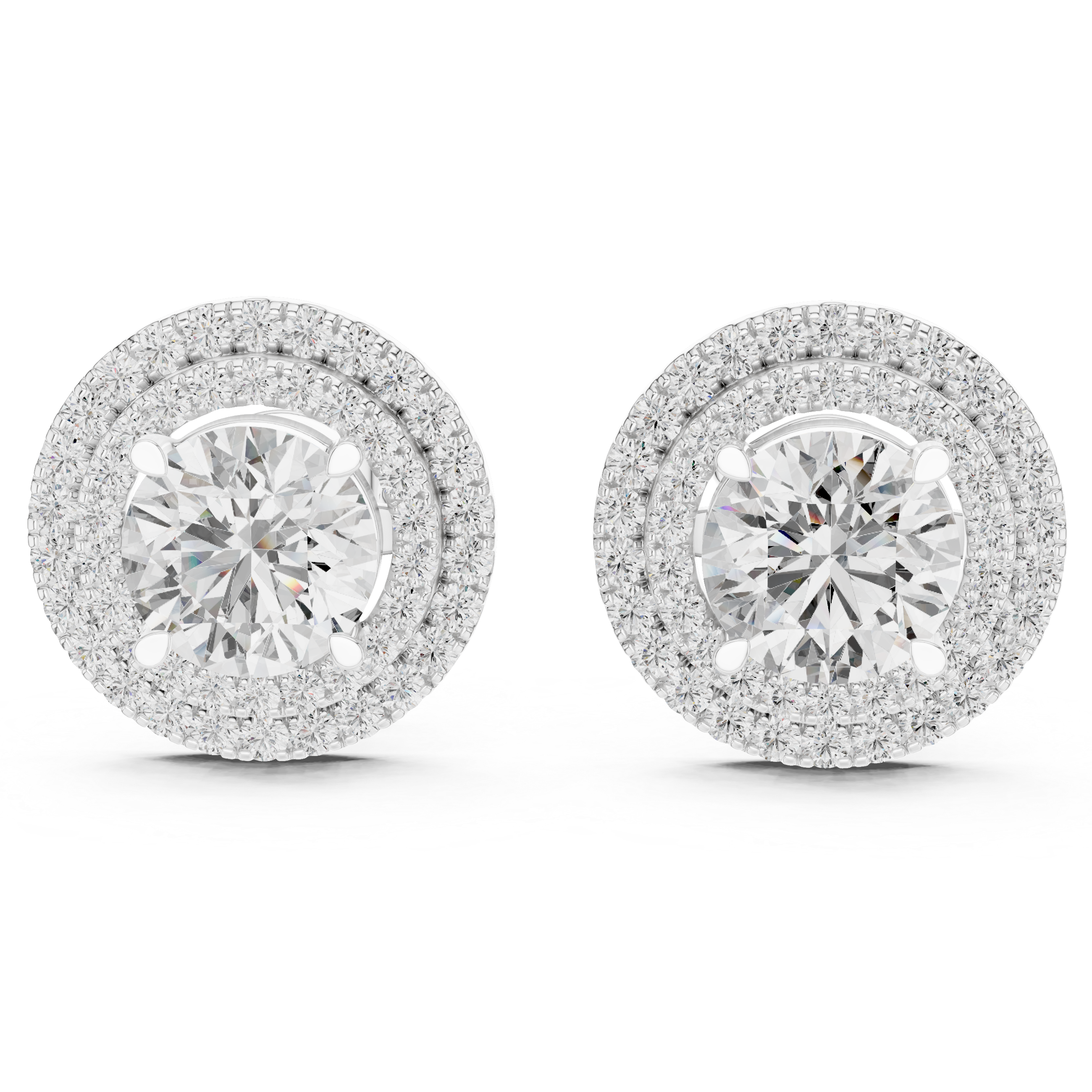 Halo Diamond Stud Earrings