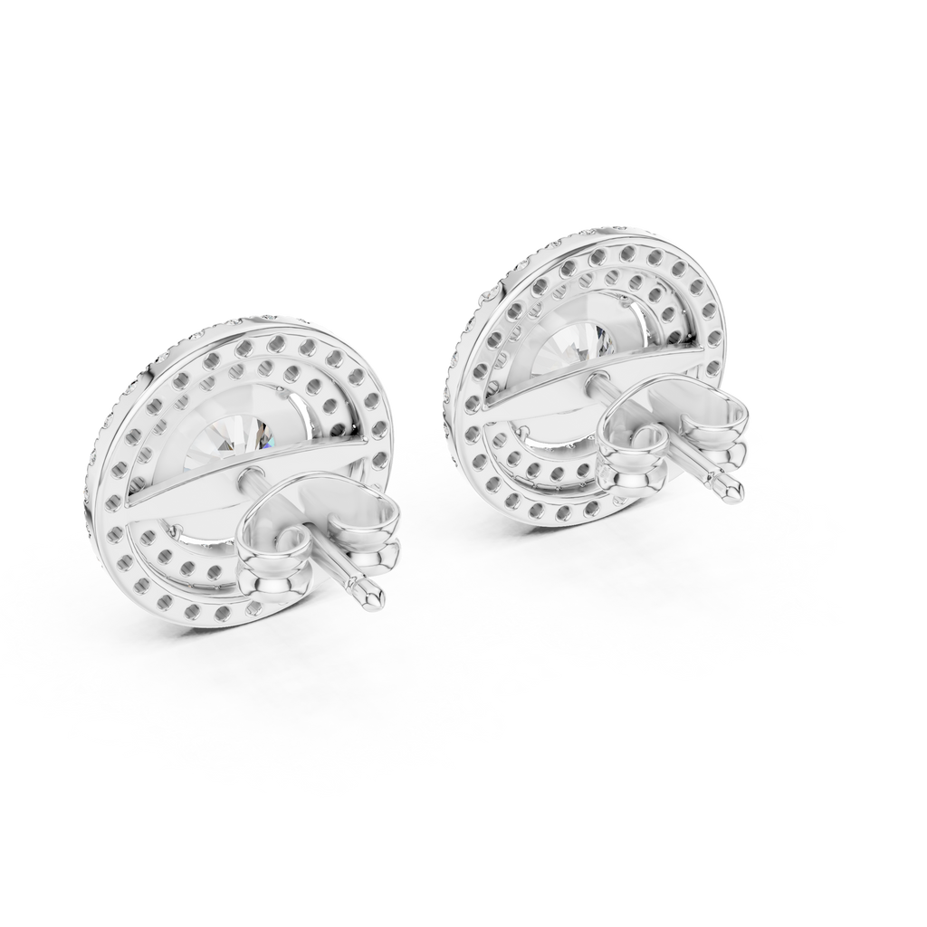 Halo Diamond Stud Earrings