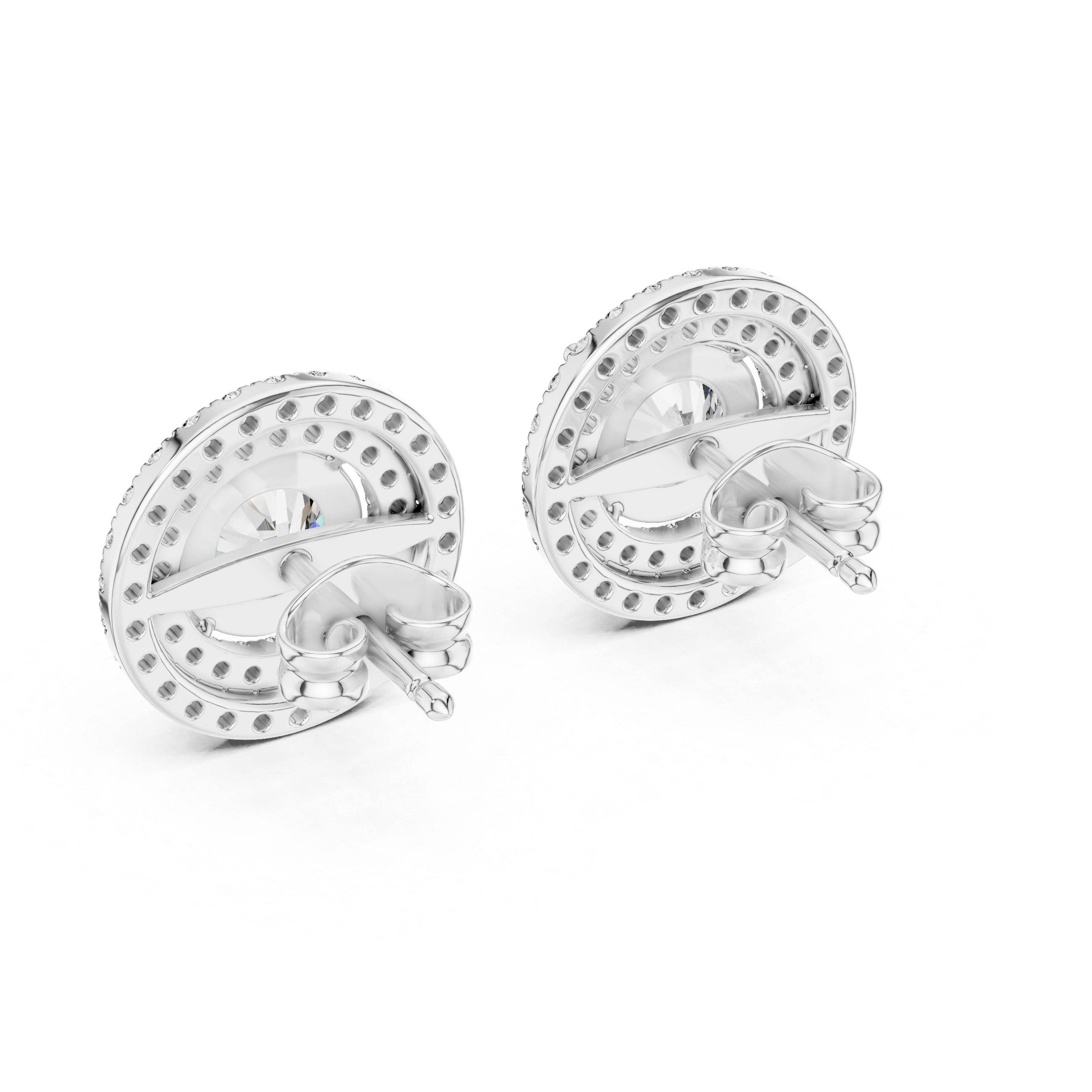 Halo Diamond Stud Earrings