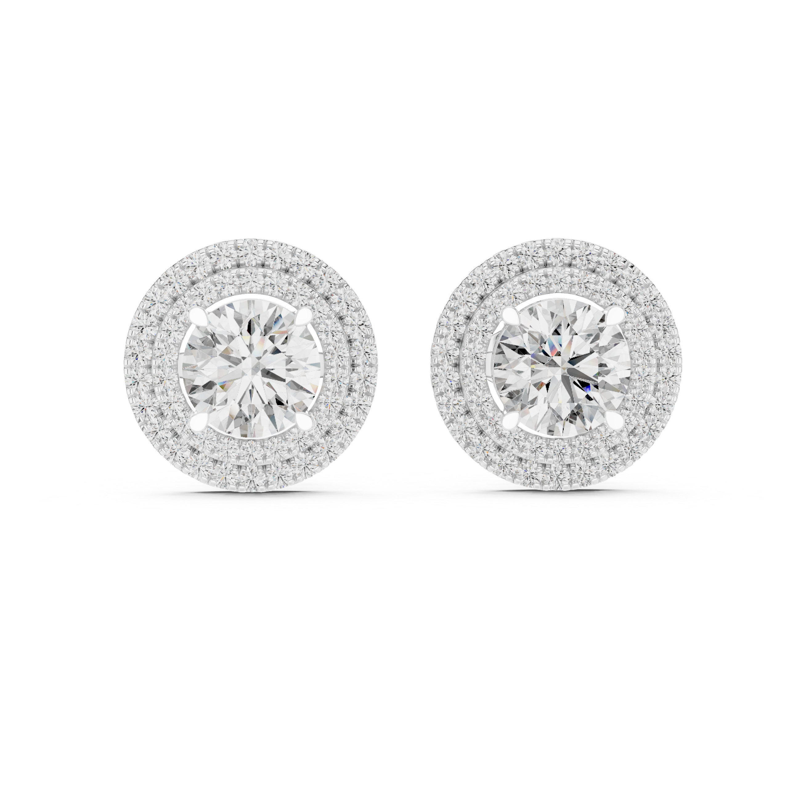 Halo Diamond Stud Earrings
