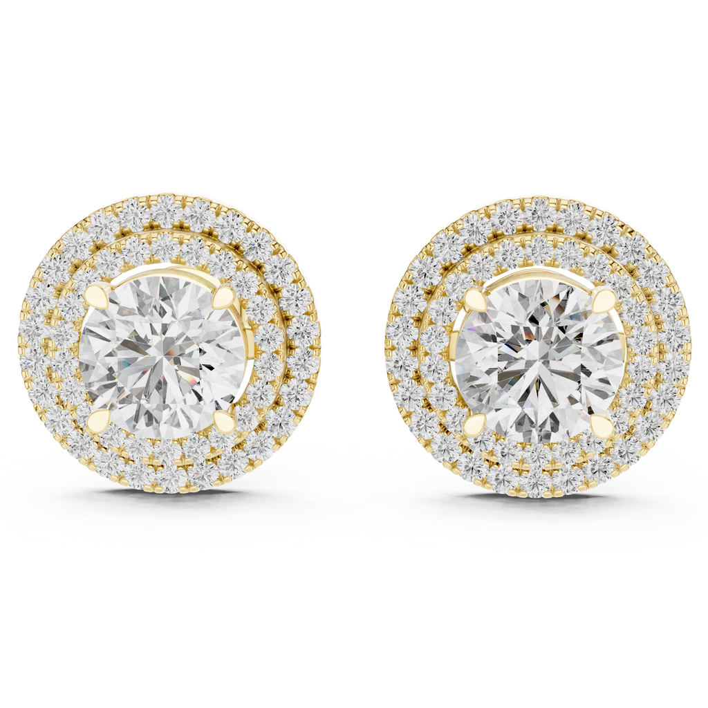 Halo Diamond Stud Earrings