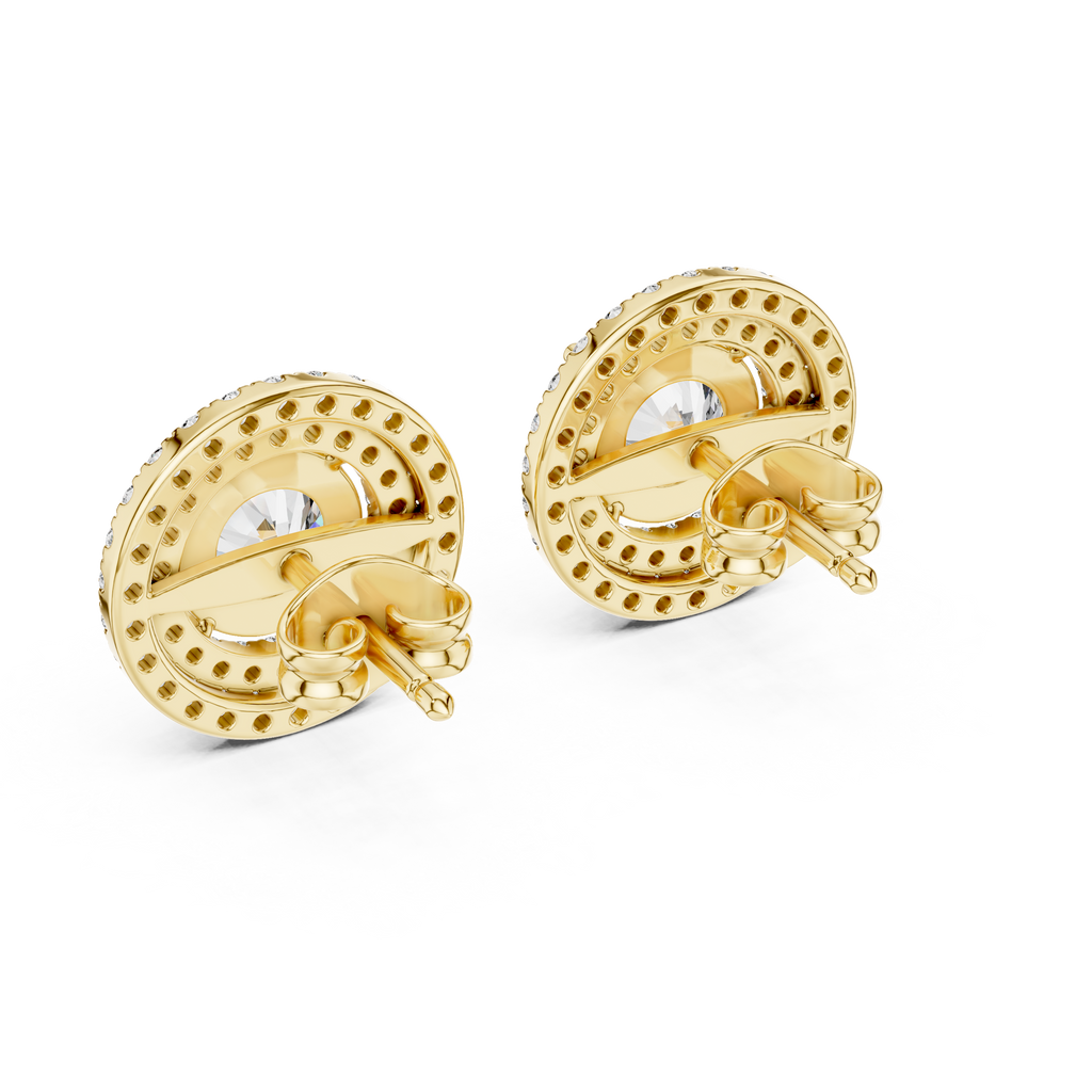 Halo Diamond Stud Earrings