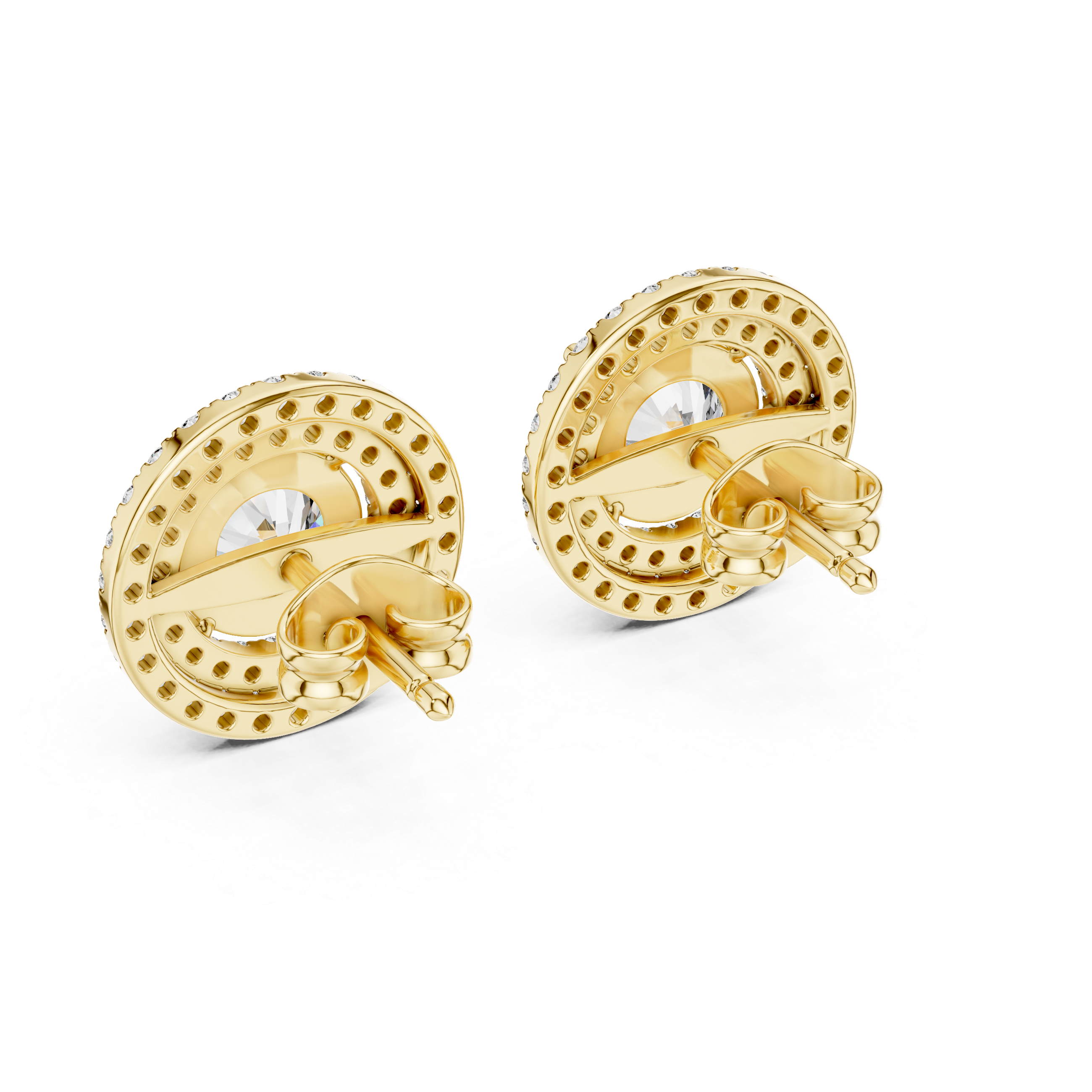 Halo Diamond Stud Earrings