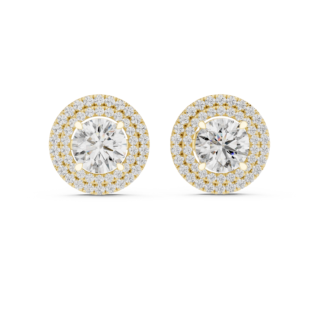 Halo Diamond Stud Earrings