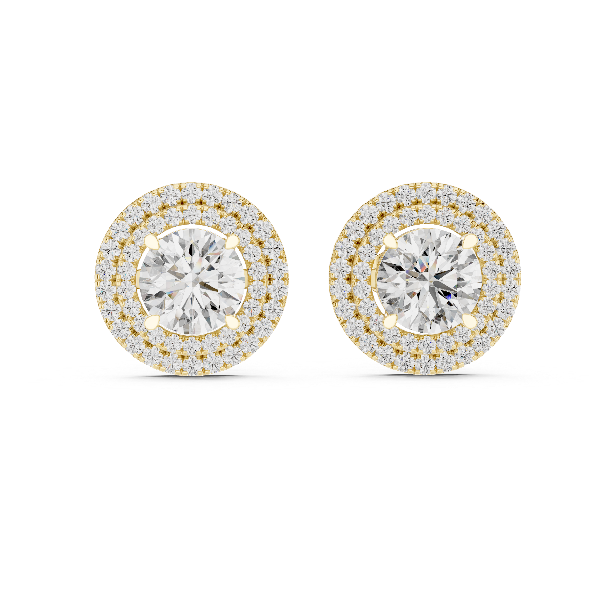 Halo Diamond Stud Earrings