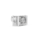 Side view of white gold baguette diamond pendant showing clean lines and elegant craftsmanship