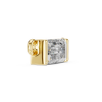 Side view of white gold baguette diamond pendant showing clean lines and elegant craftsmanship