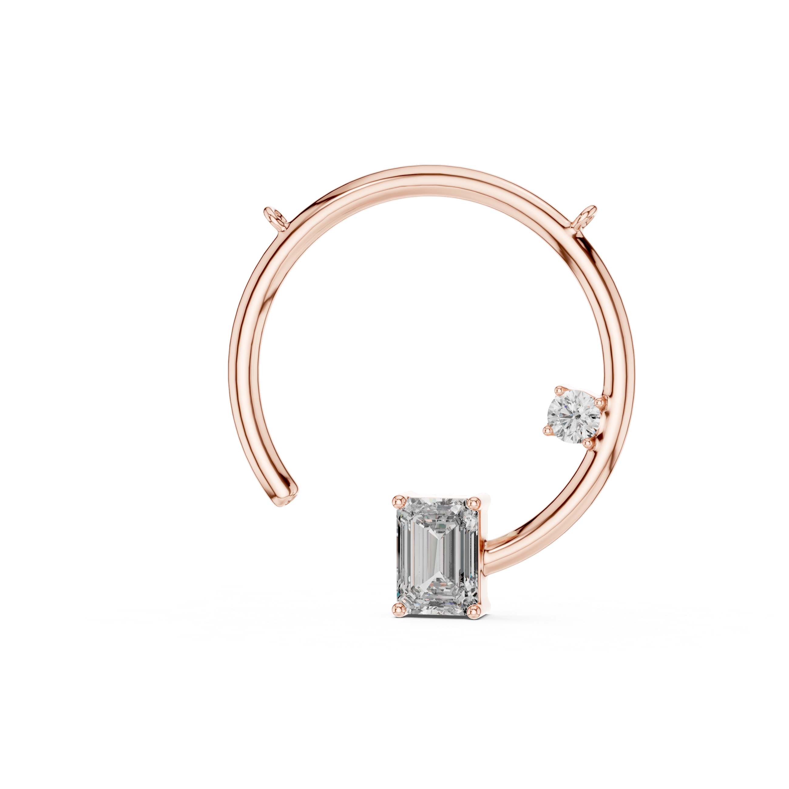 Half Circle Diamond Pendant