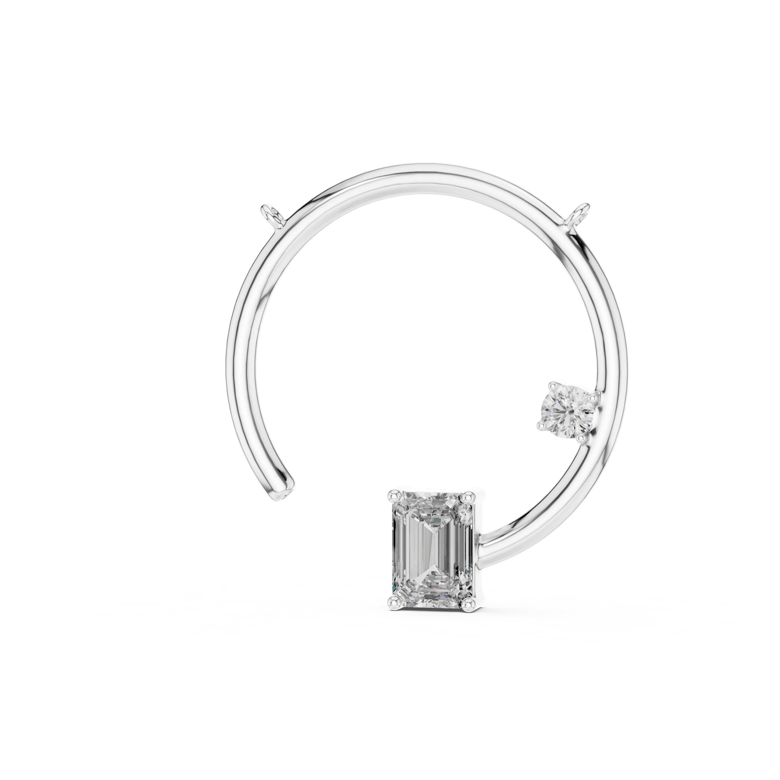 Half Circle Diamond Pendant