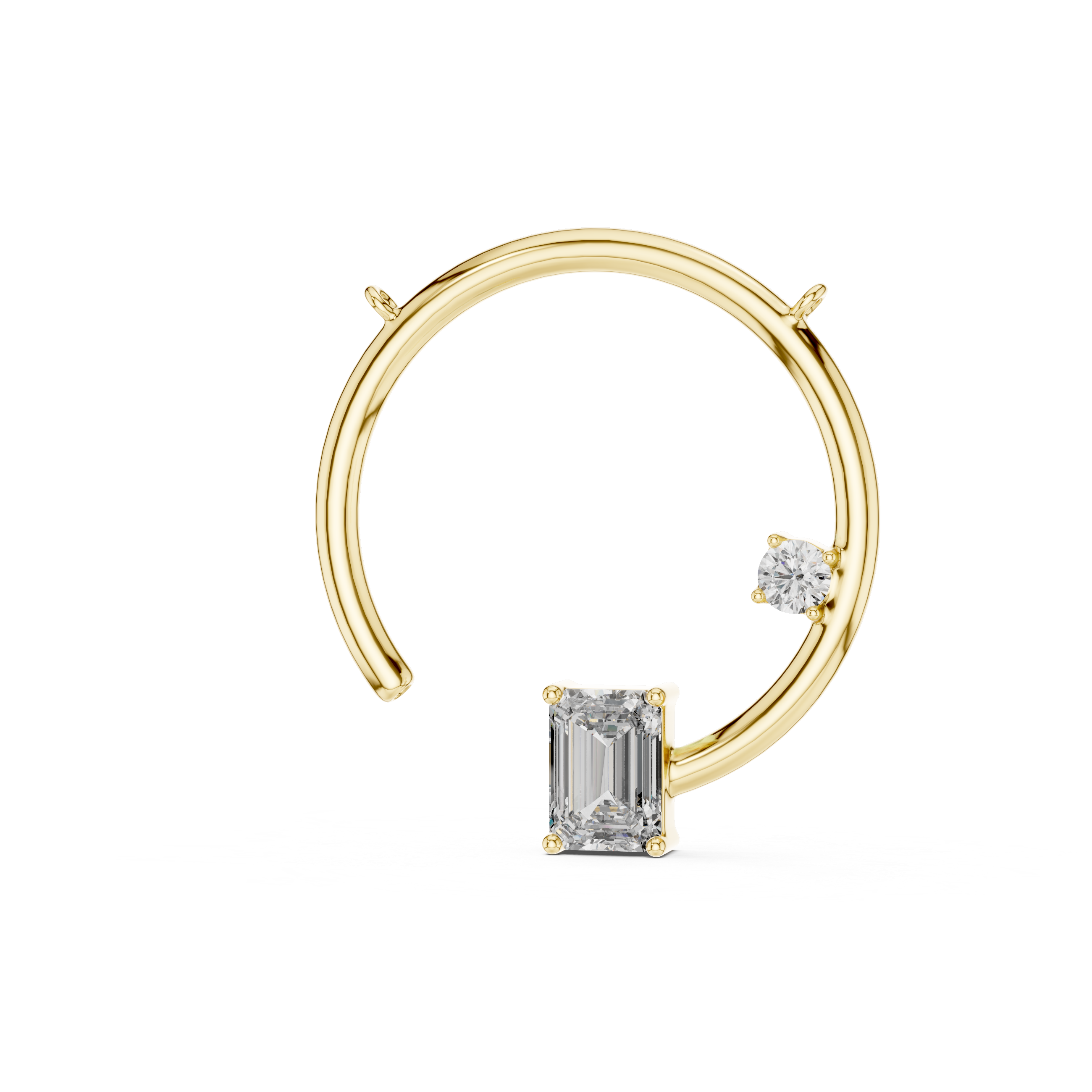 Half Circle Diamond Pendant