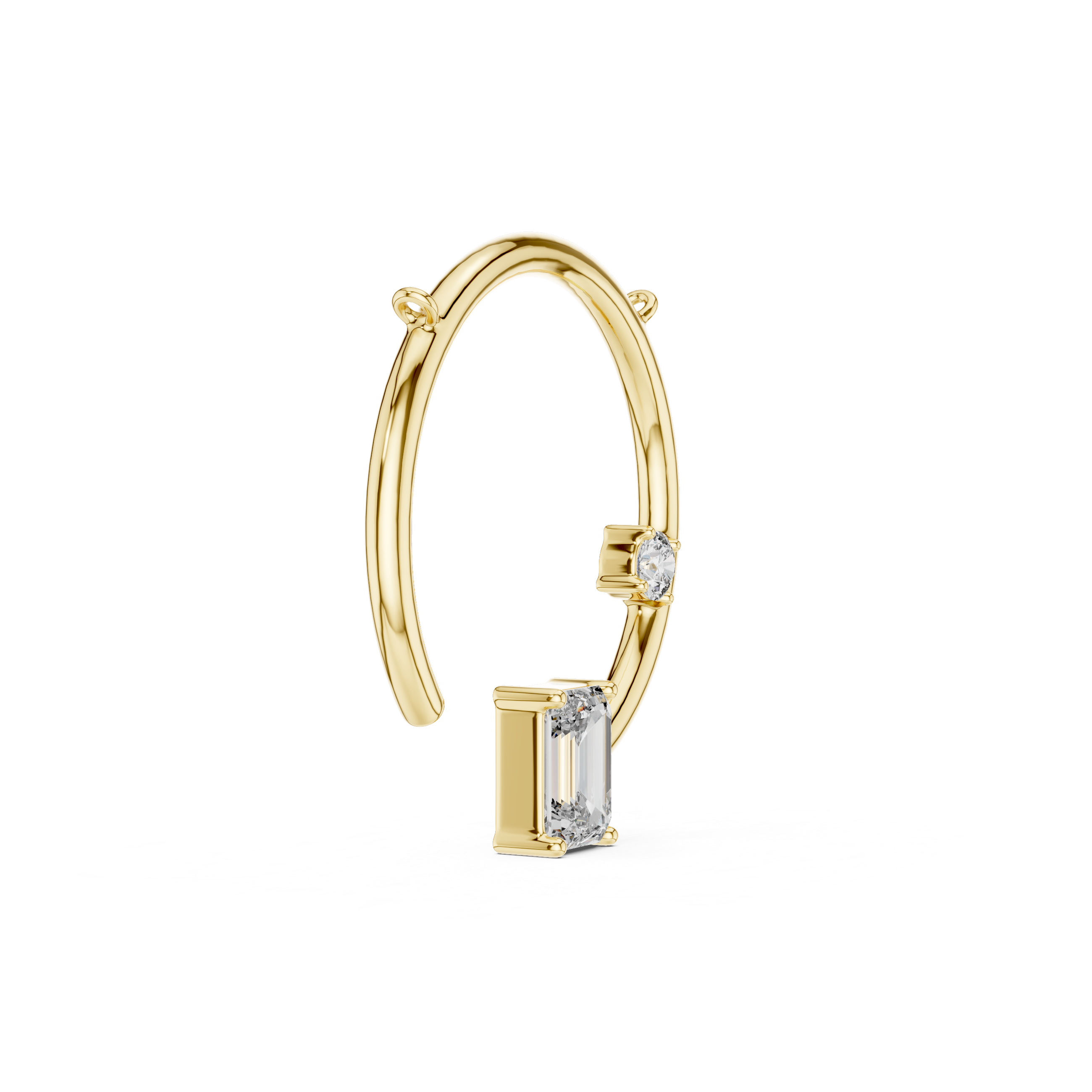 Half Circle Diamond Pendant