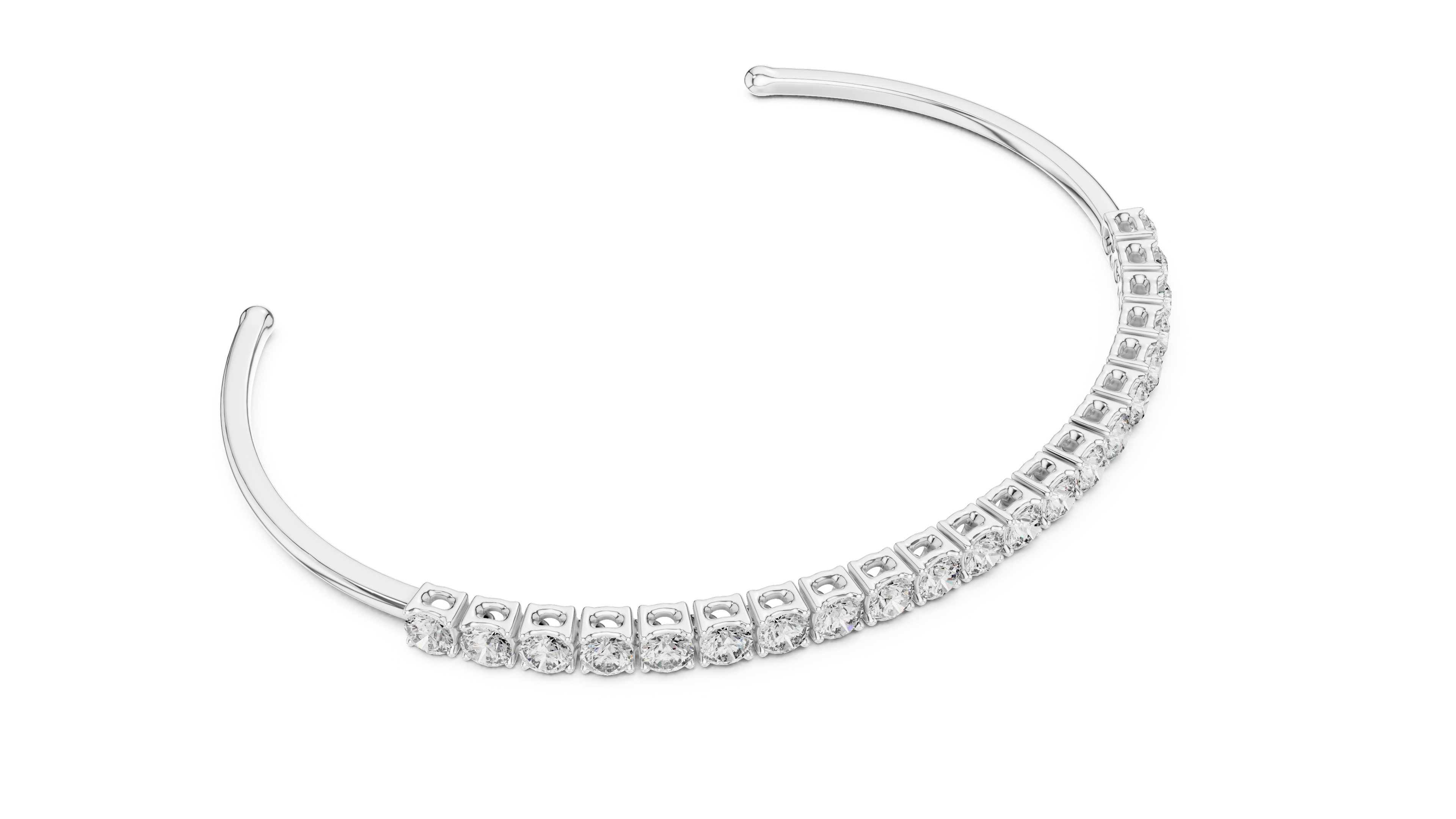 Diamond Open Bangle Bracelet