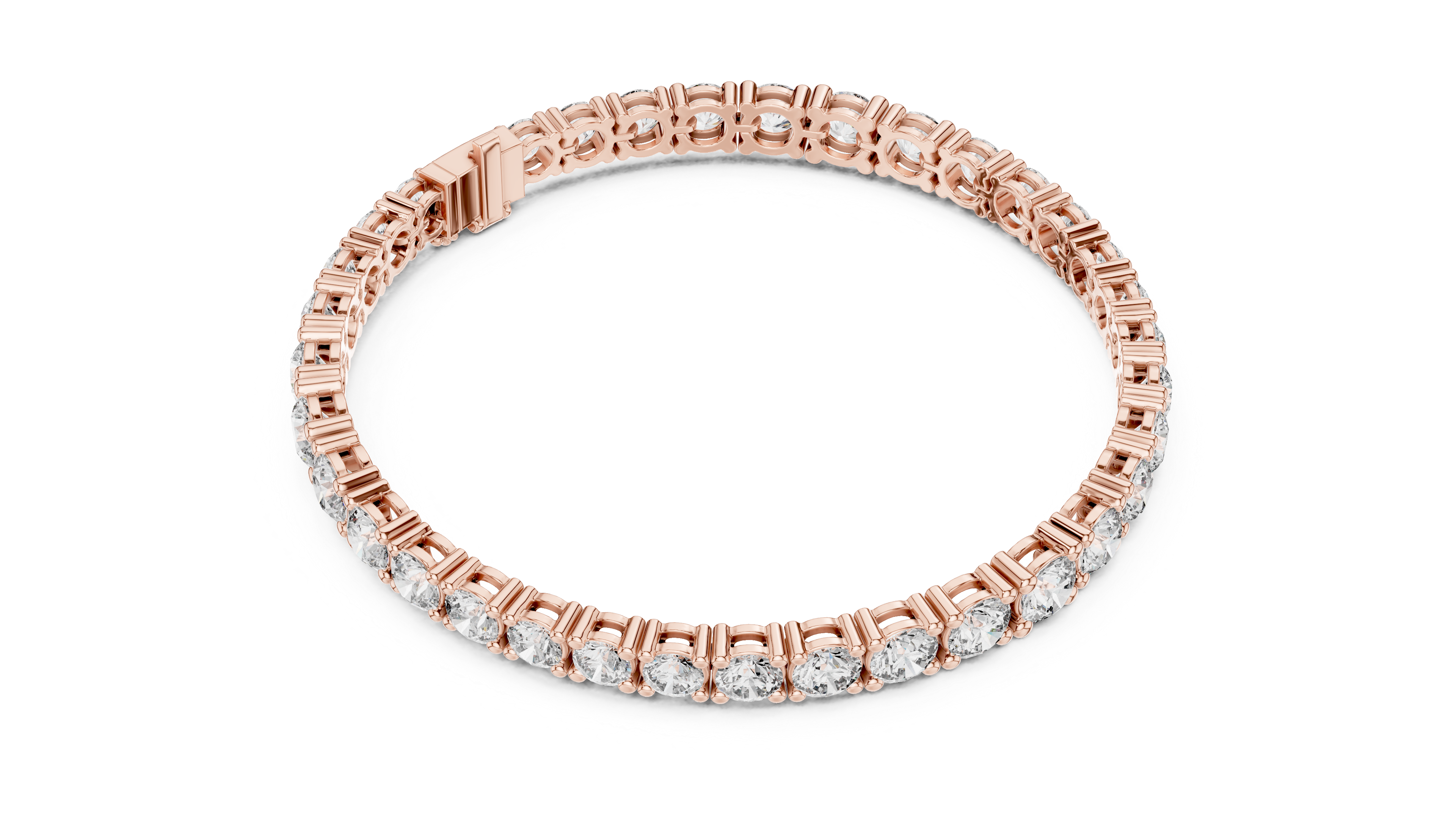 Graduated Round Diamond Tennis Bracelet