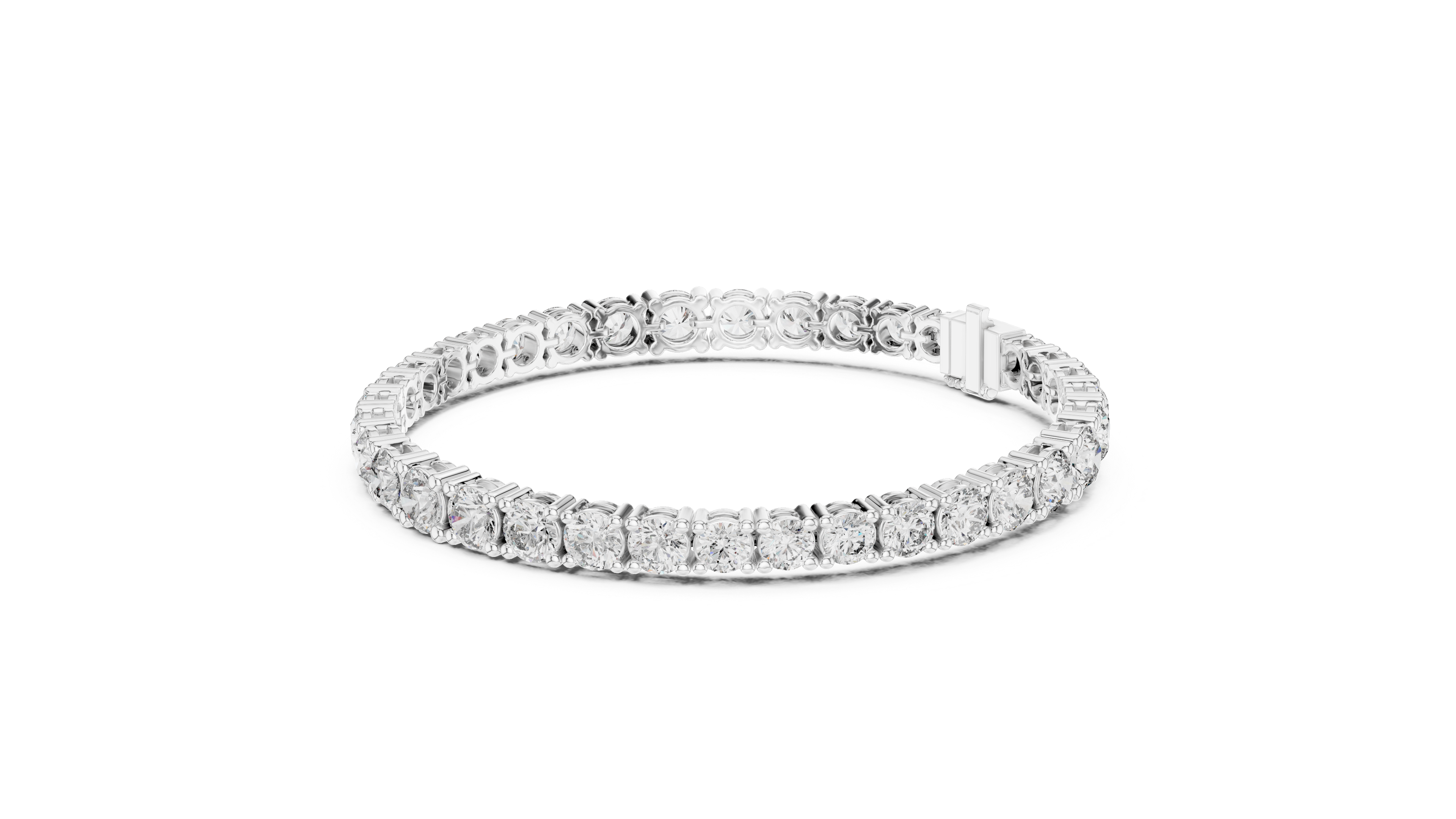 Graduated Round Diamond Tennis Bracelet
