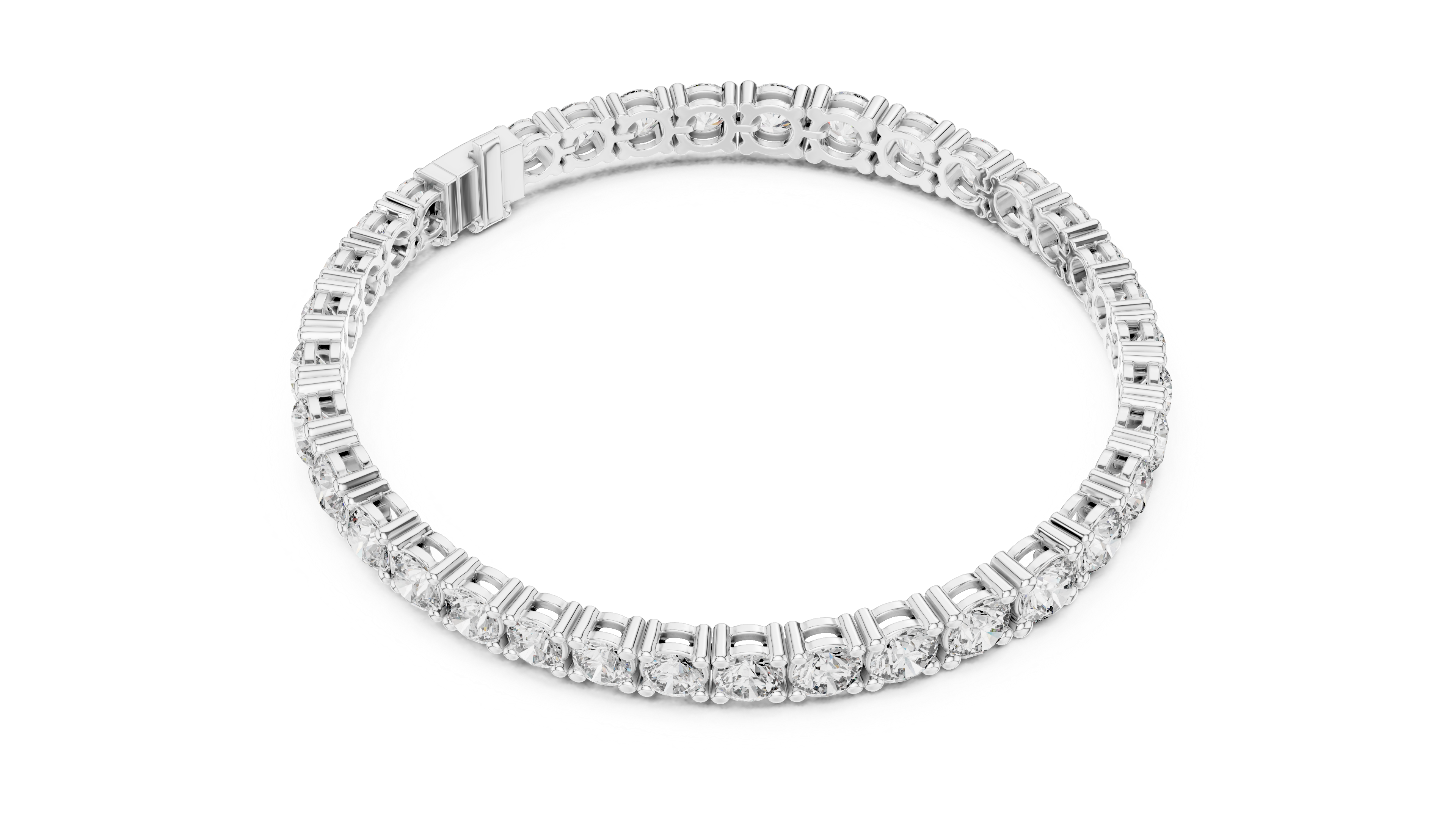 Graduated Round Diamond Tennis Bracelet