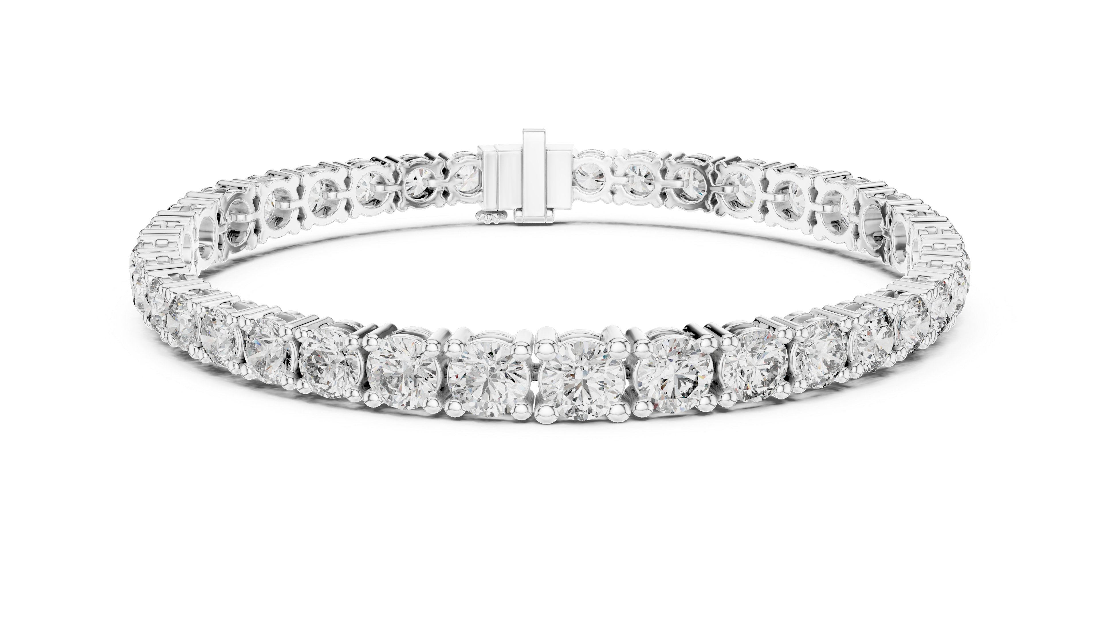 Graduated Round Diamond Tennis Bracelet