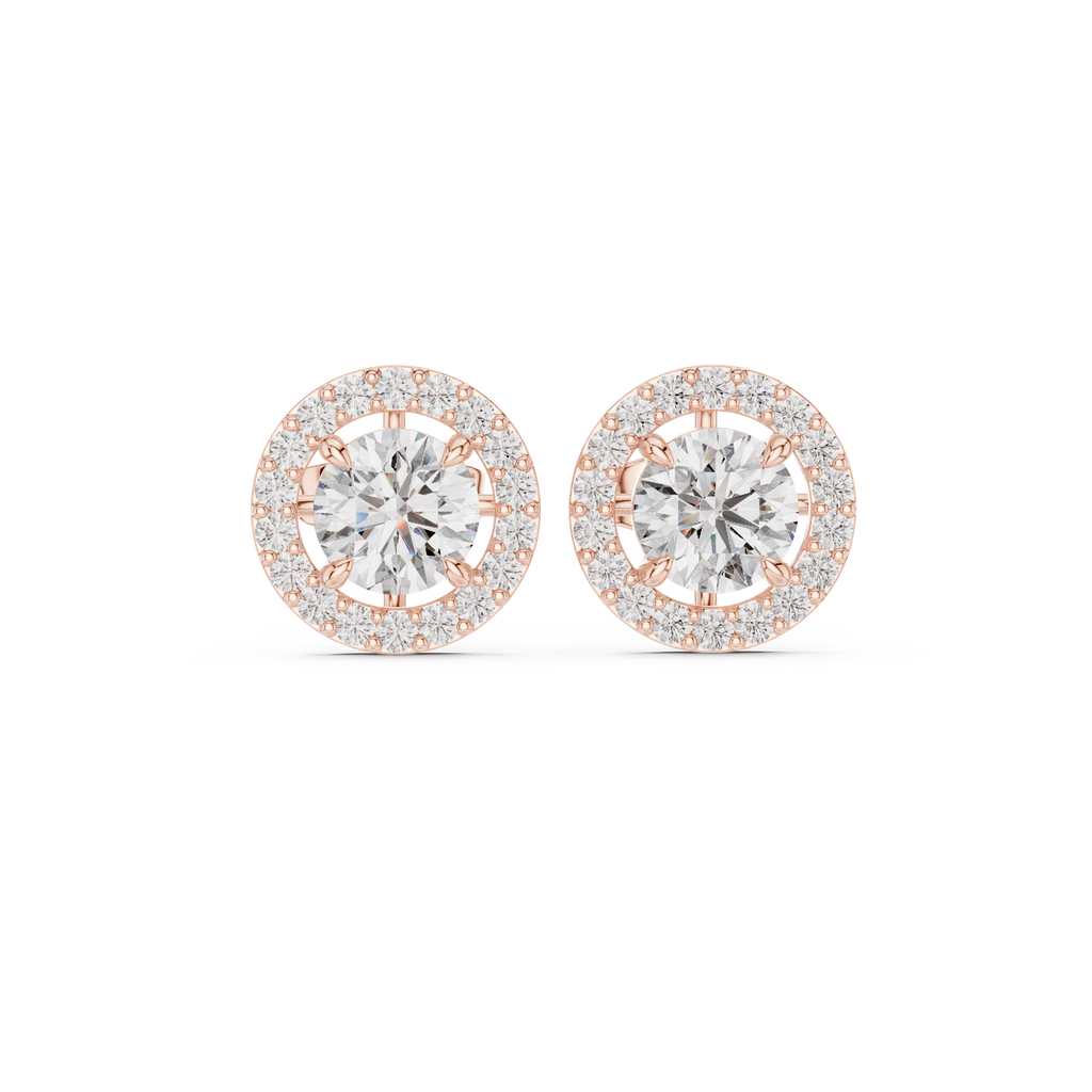 Halo Diamond Stud Earrings