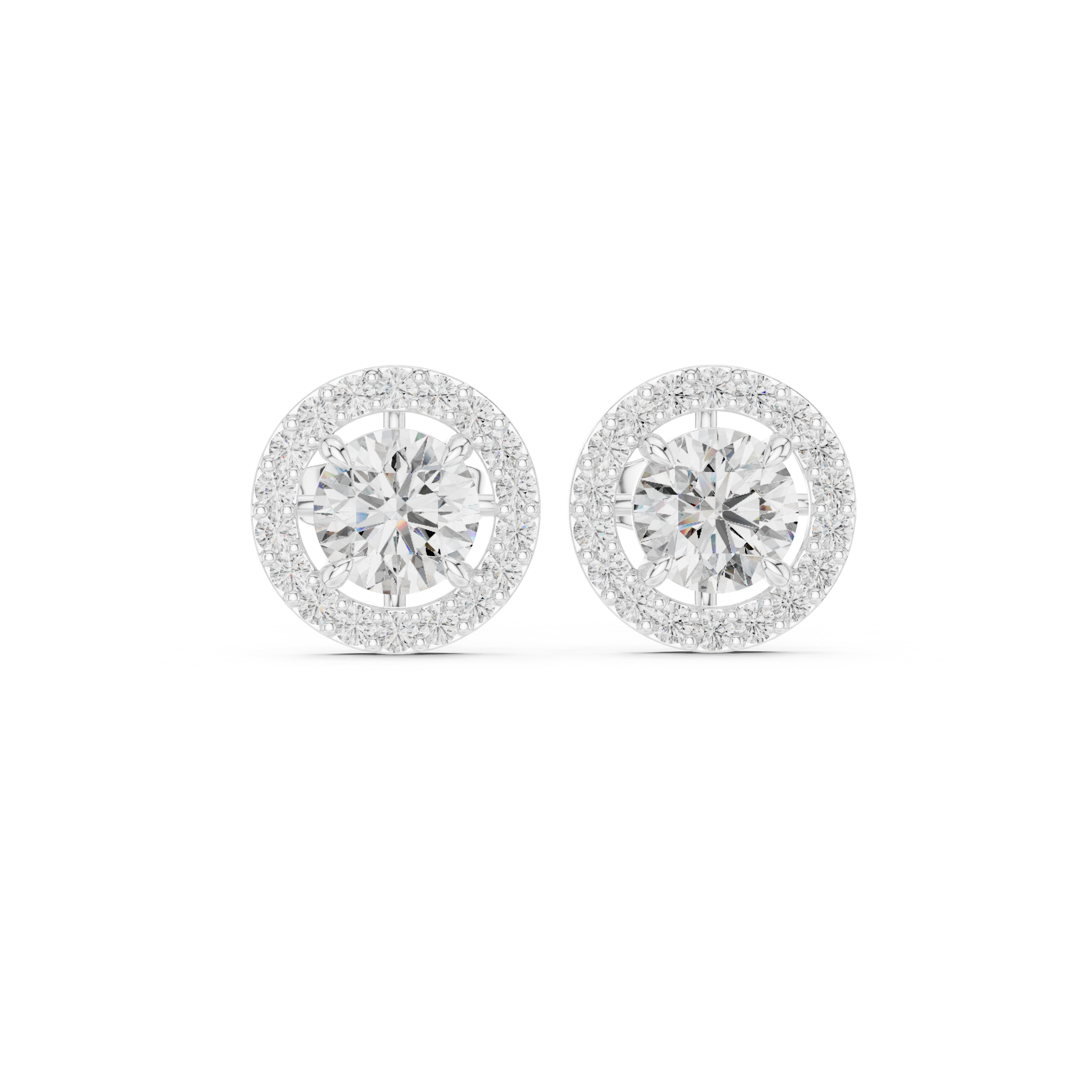 Halo Diamond Stud Earrings