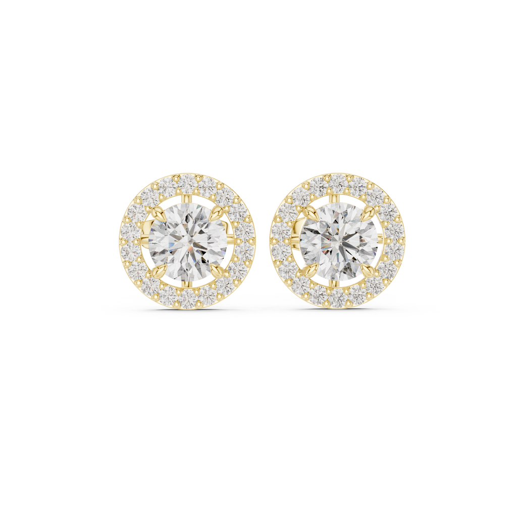 Halo Diamond Stud Earrings