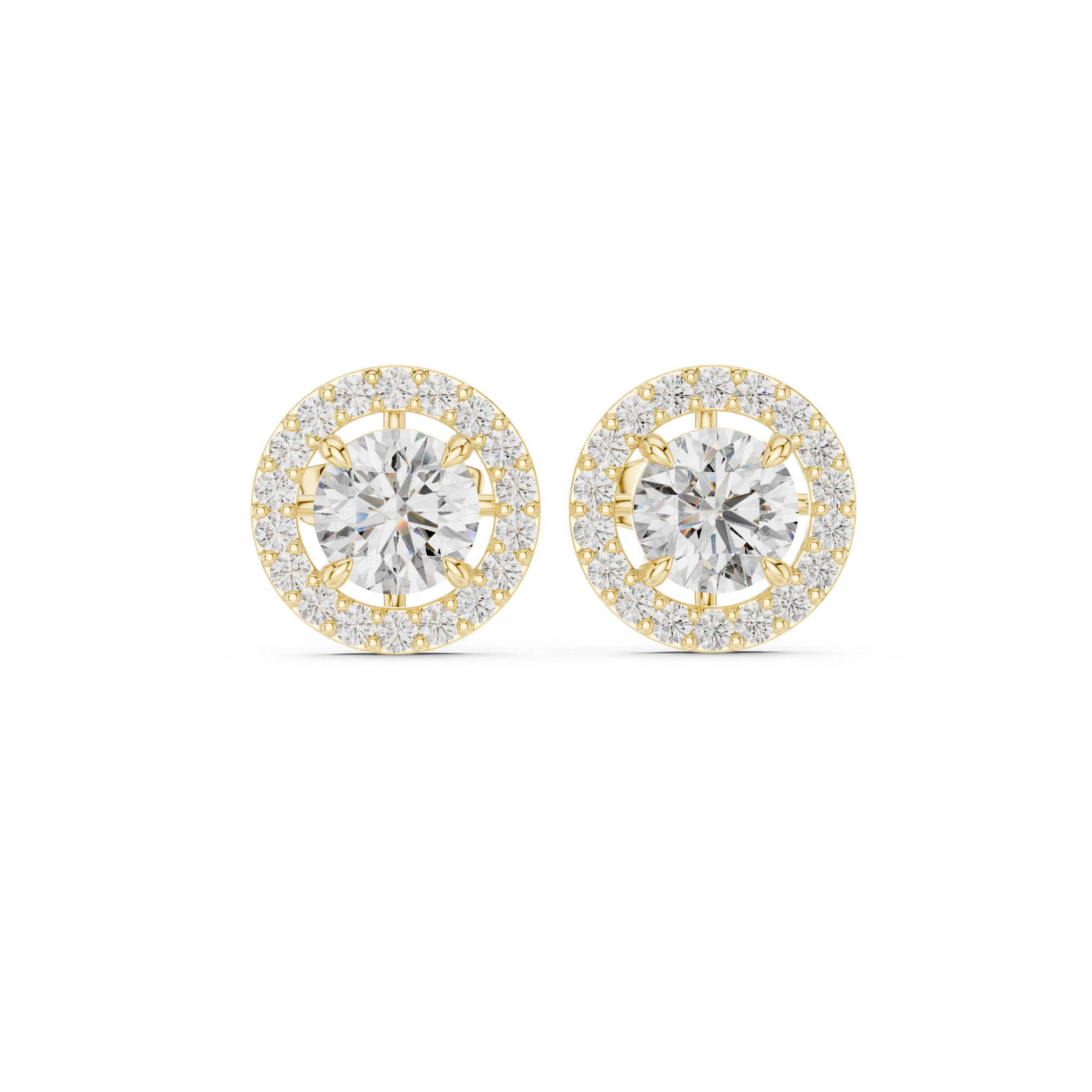 Halo Diamond Stud Earrings