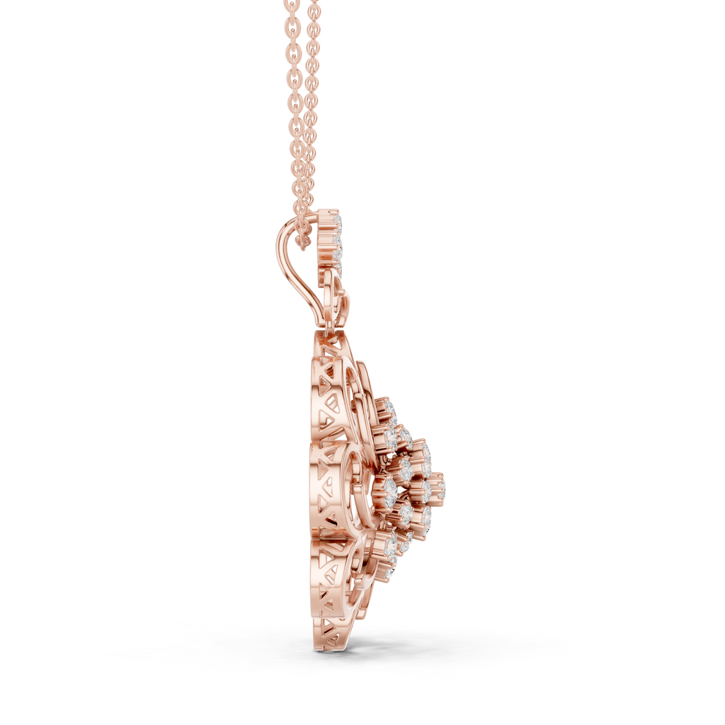 Floral Diamond Pendant Necklace