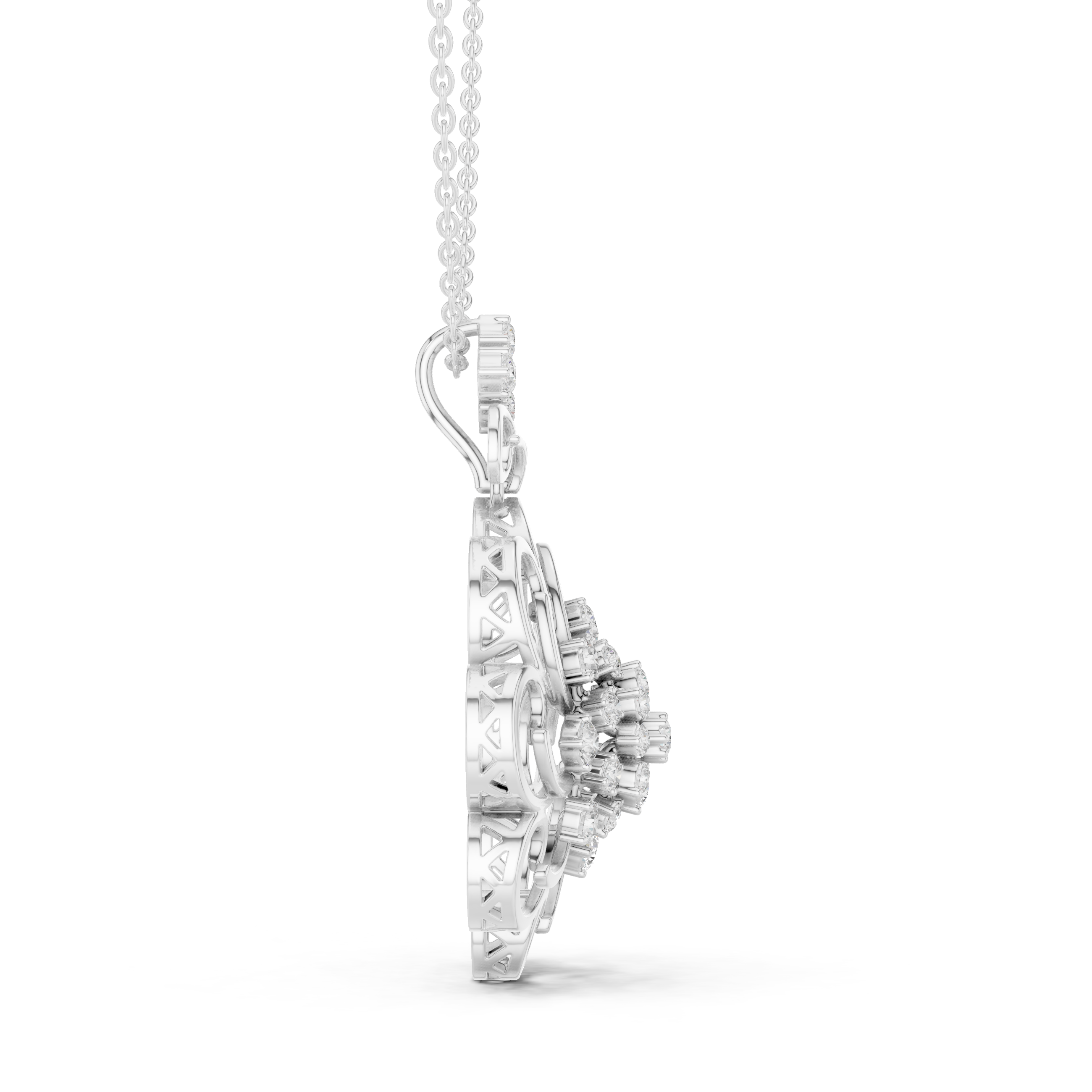 Floral Diamond Pendant Necklace