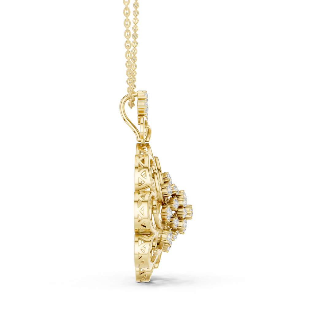 Floral Diamond Pendant Necklace