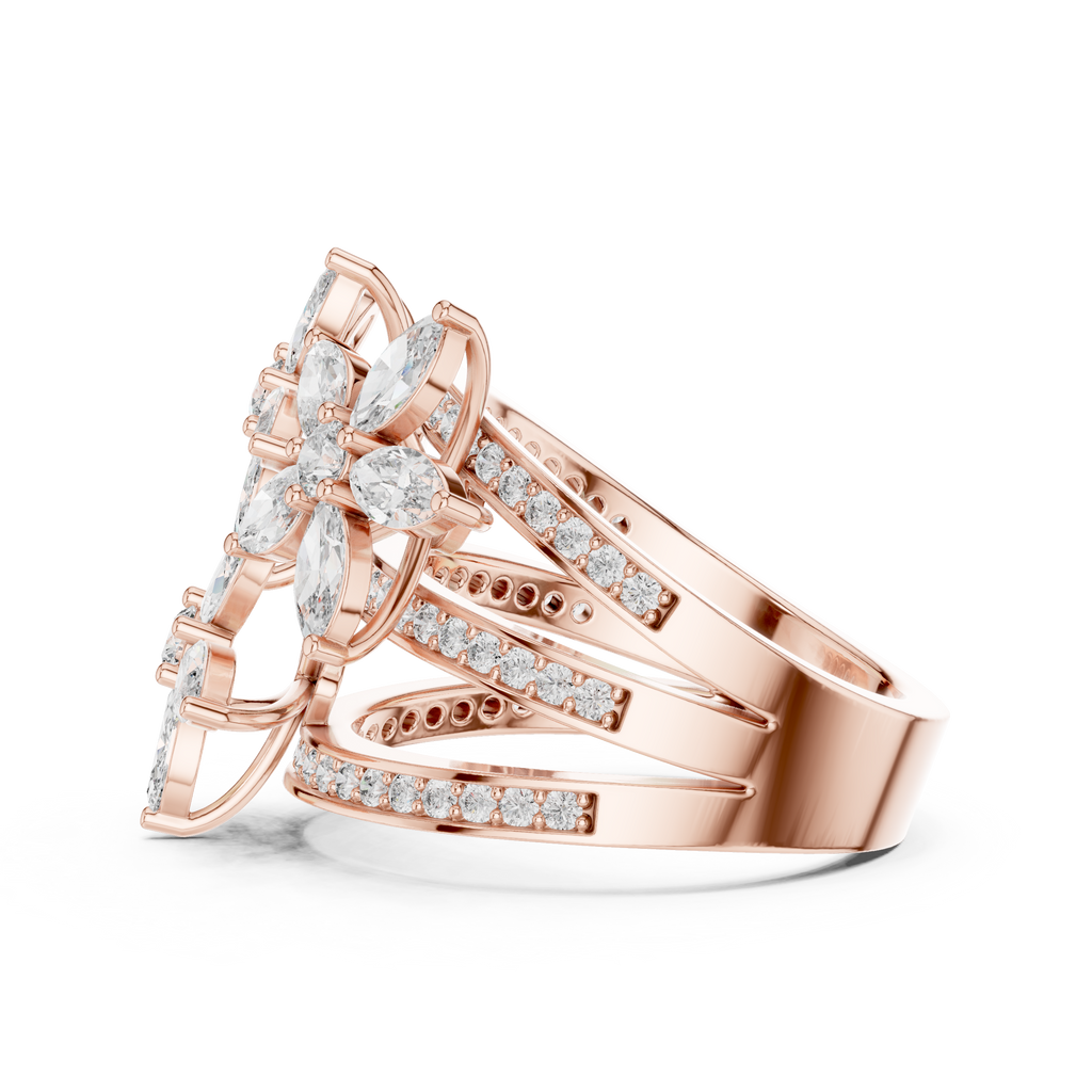 Floral Marquise Diamond Ring