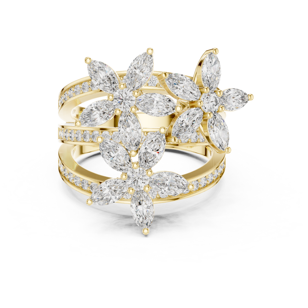 Floral Marquise Diamond Ring