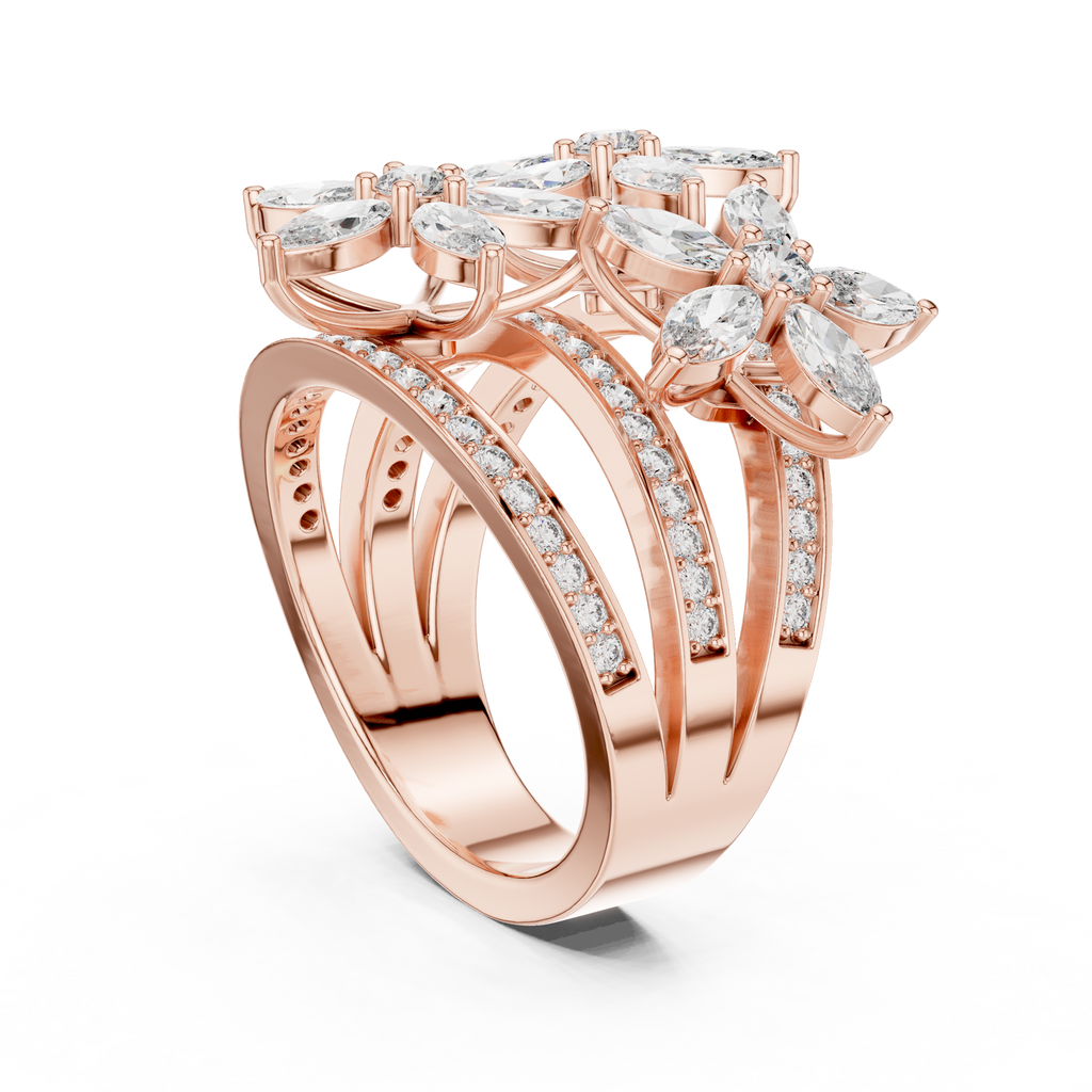 Floral Marquise Diamond Ring