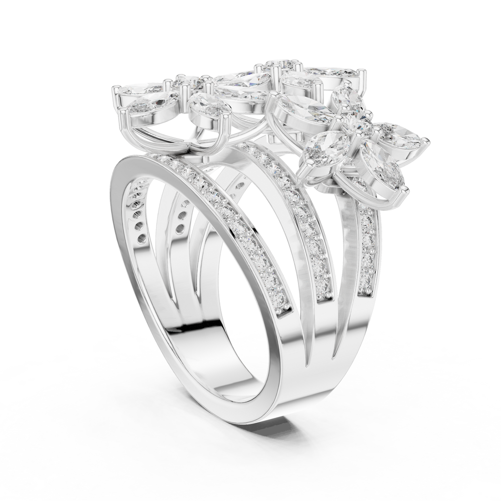 Floral Marquise Diamond Ring
