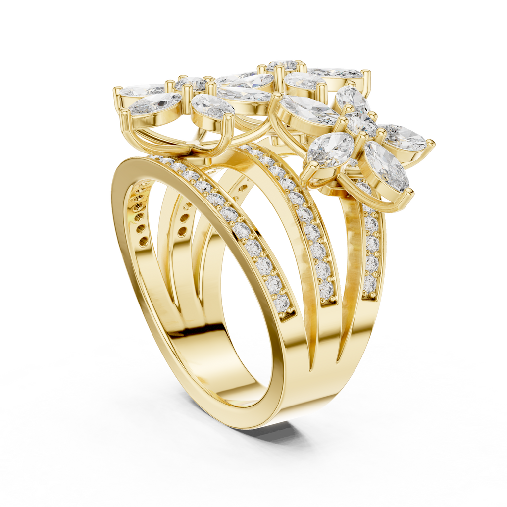 Floral Marquise Diamond Ring