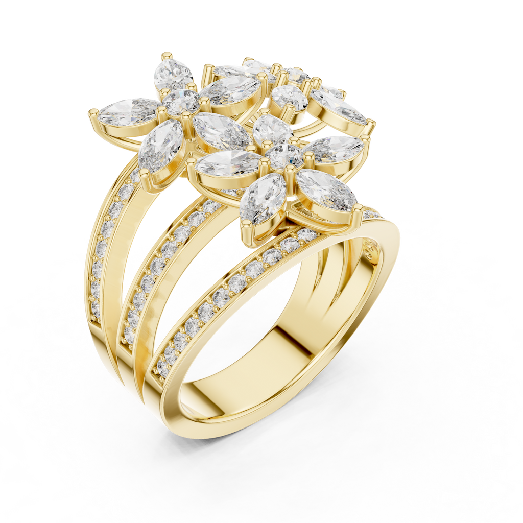 Floral Marquise Diamond Ring