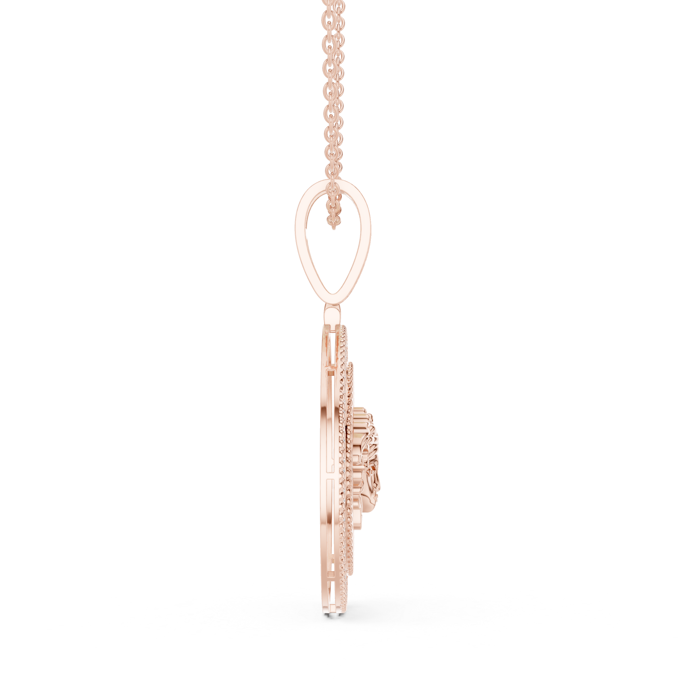 Diamond Medusa Coin Pendant