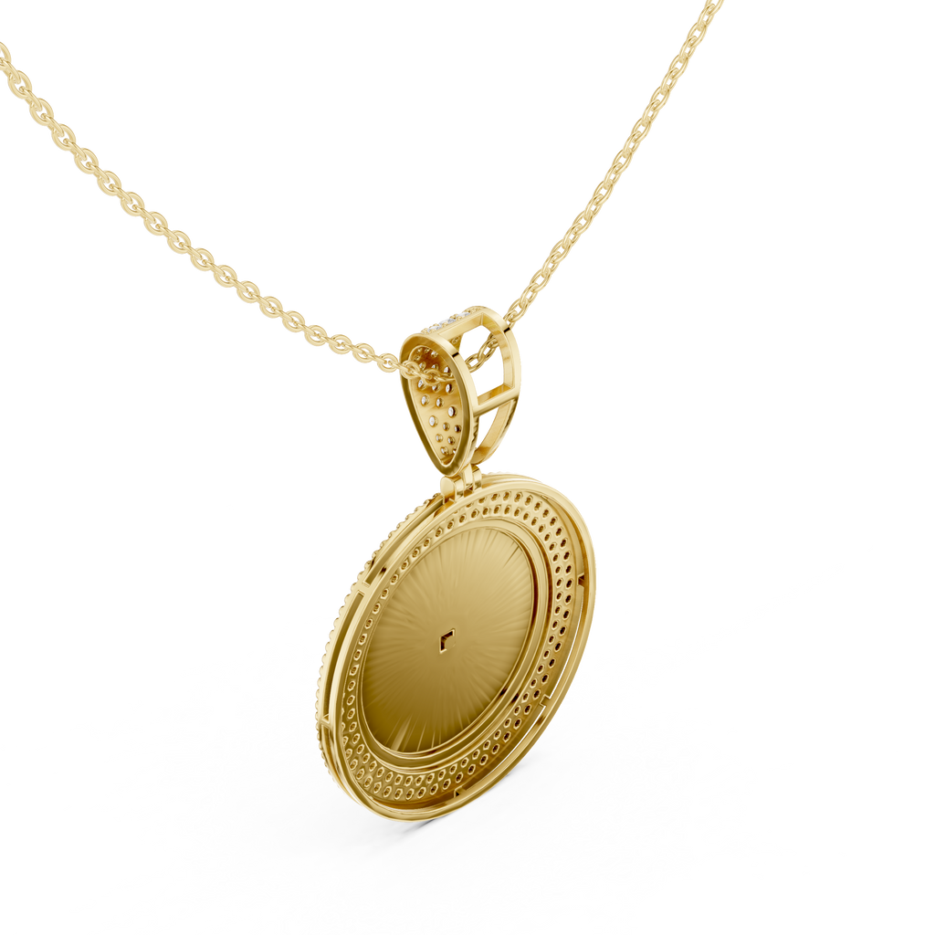 Diamond Medusa Coin Pendant