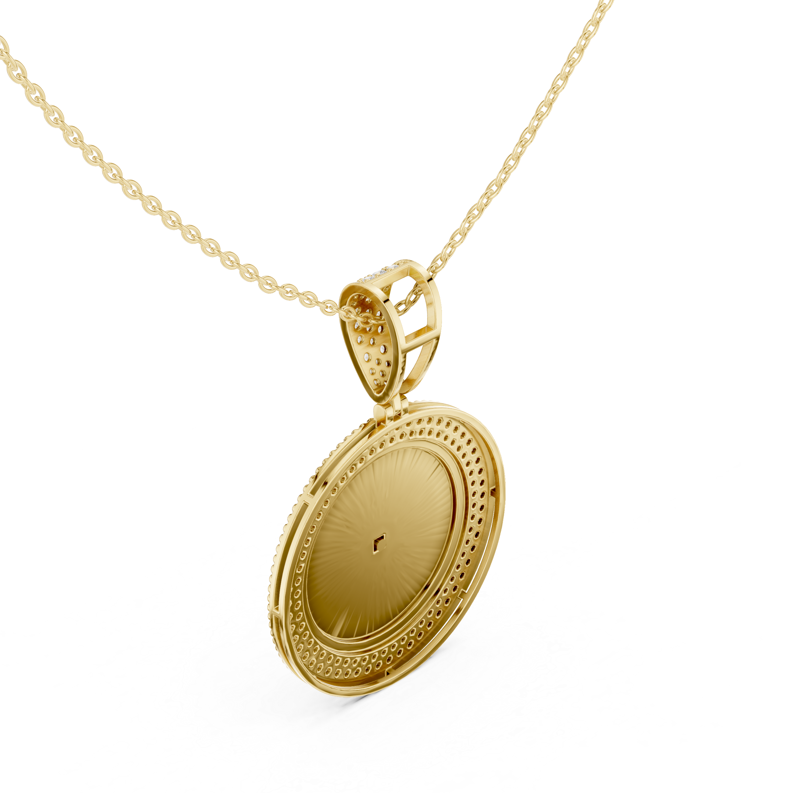 Diamond Medusa Coin Pendant