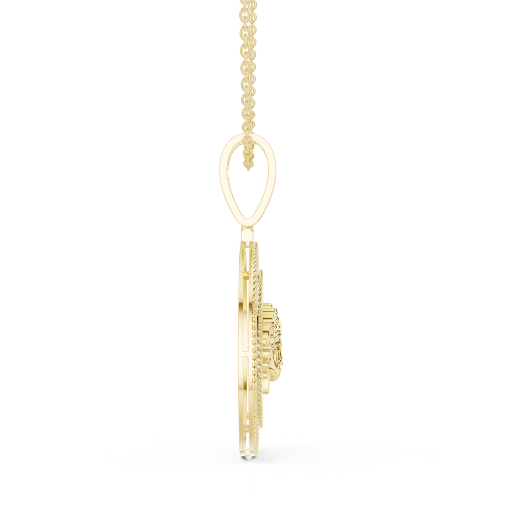 Diamond Medusa Coin Pendant