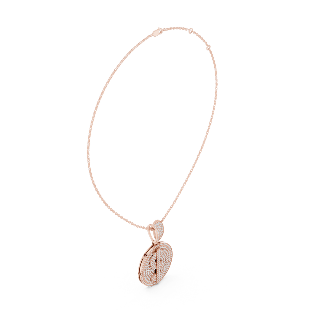Personalized Luxury Initial Pendant with Pavé Set Diamonds