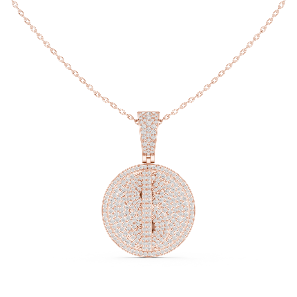 Personalized Luxury Initial Pendant with Pavé Set Diamonds
