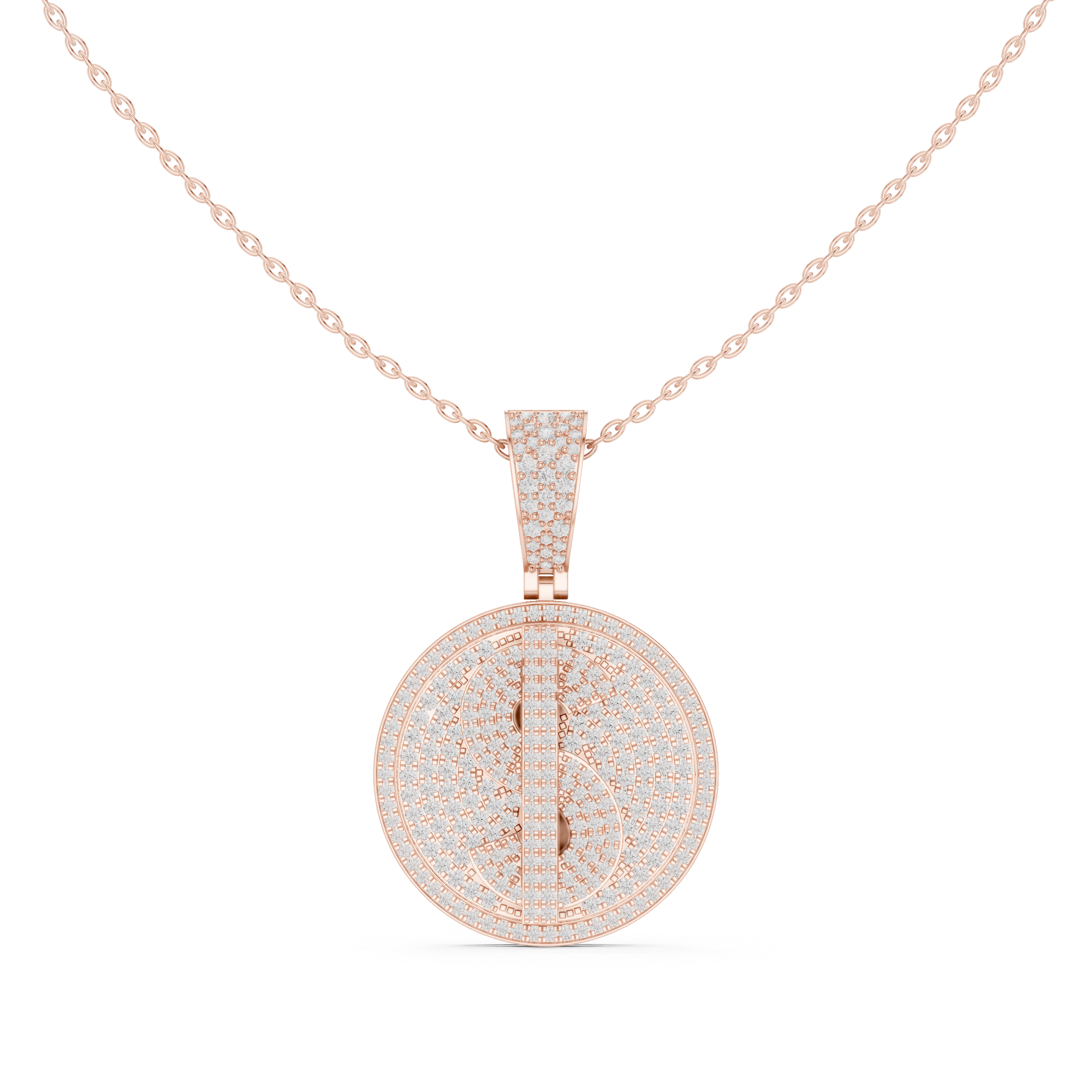 Personalized Luxury Initial Pendant with Pavé Set Diamonds