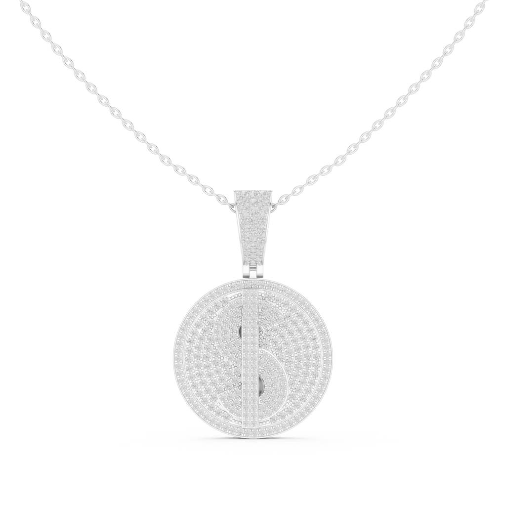 Personalized Luxury Initial Pendant with Pavé Set Diamonds