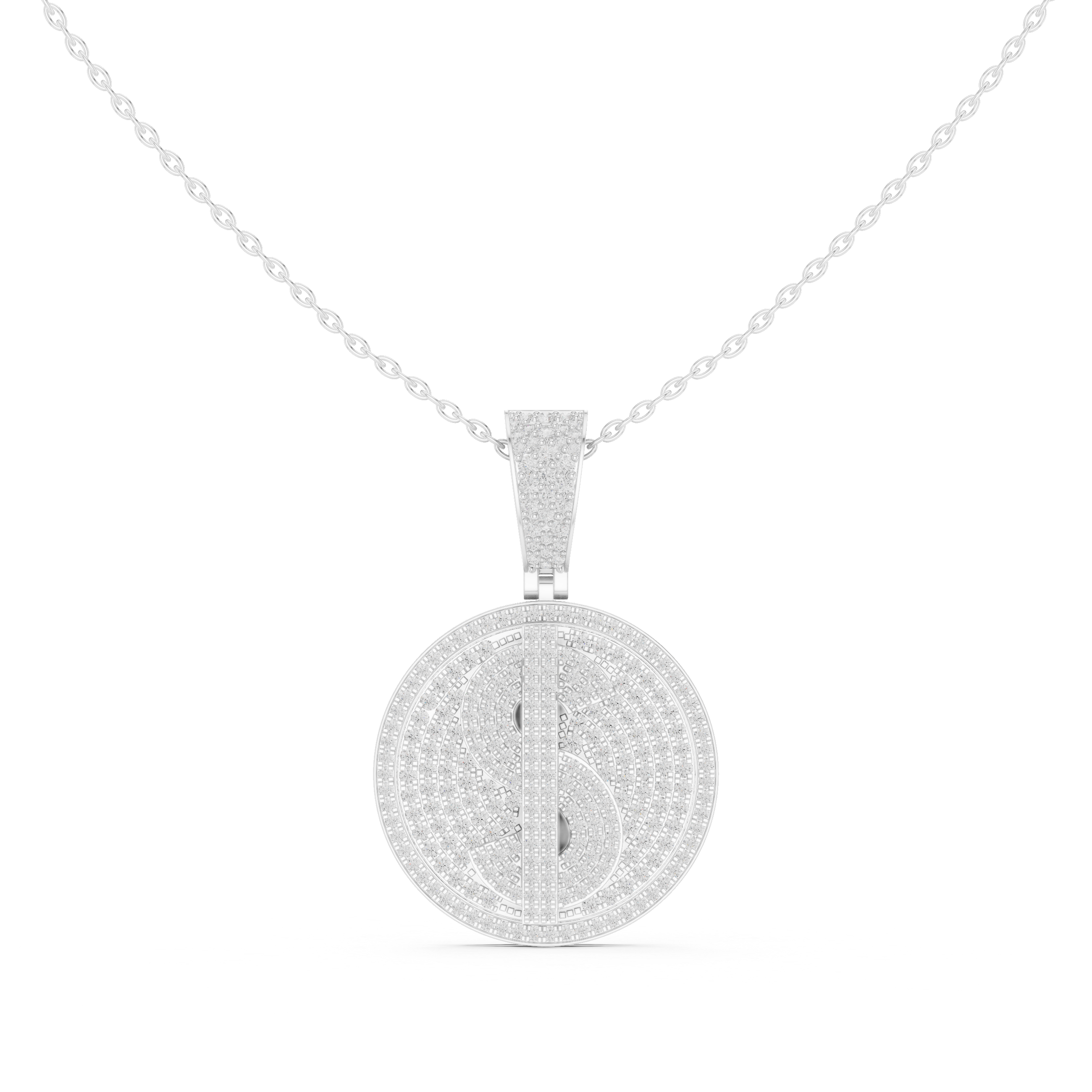 Personalized Luxury Initial Pendant with Pavé Set Diamonds