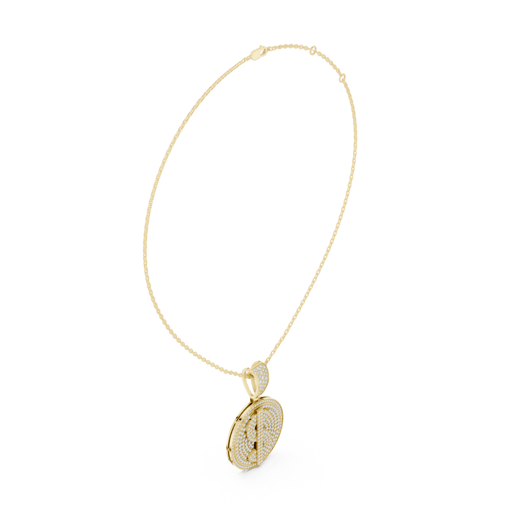 Personalized Luxury Initial Pendant with Pavé Set Diamonds