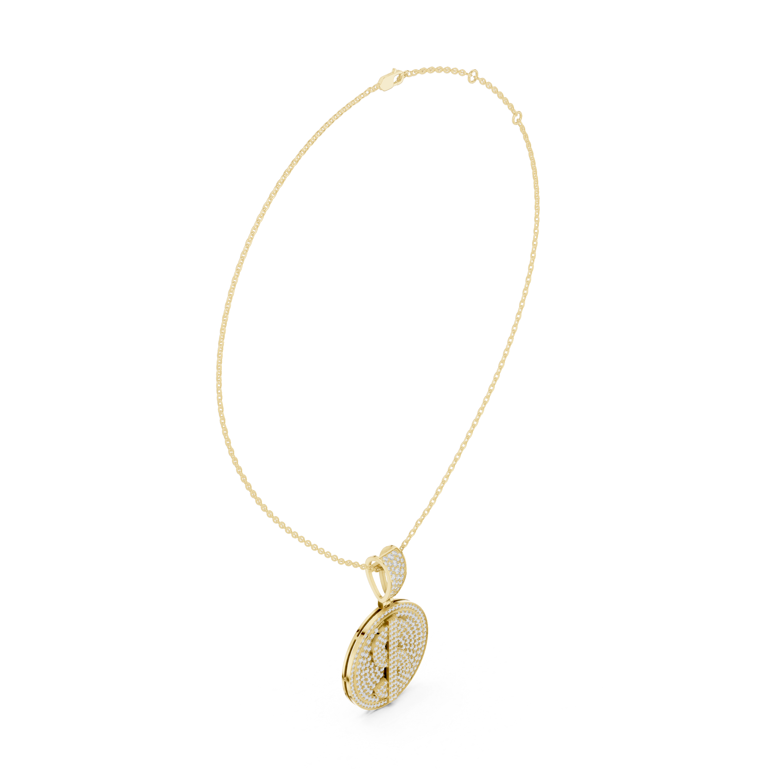 Personalized Luxury Initial Pendant with Pavé Set Diamonds