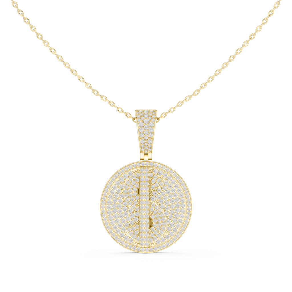 Personalized Luxury Initial Pendant with Pavé Set Diamonds